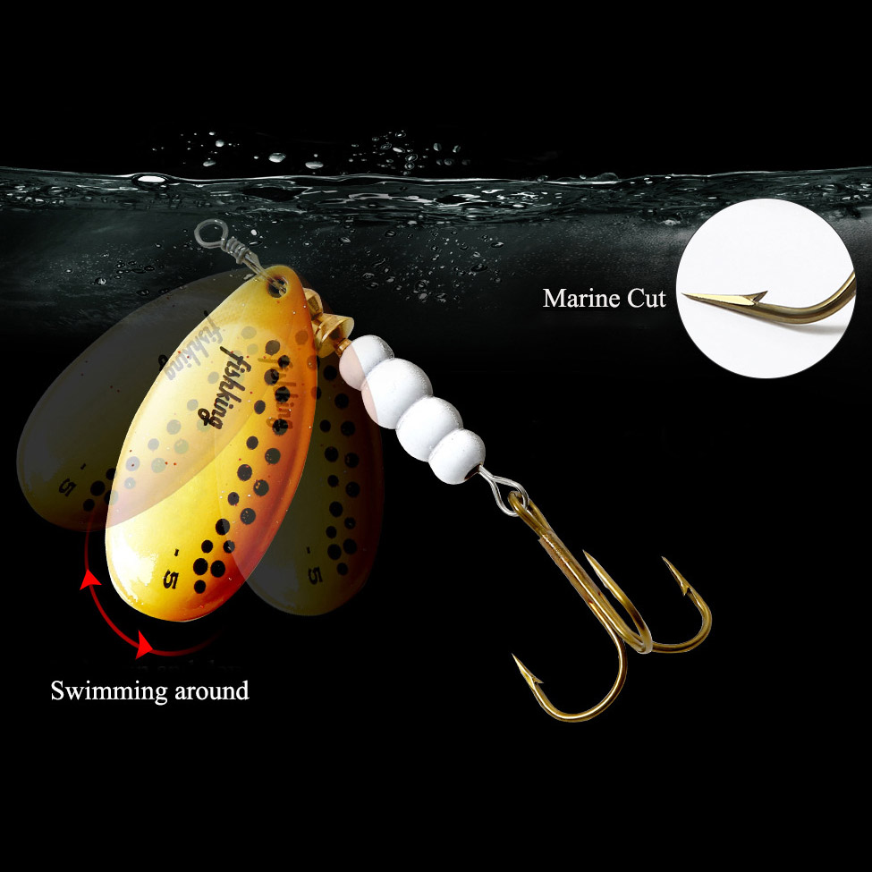 Fishing Hook Treble - 1pcs SPINNER เหยื่อ 3.9/4.6/7.4/10.8/15g ตกปลา Lure