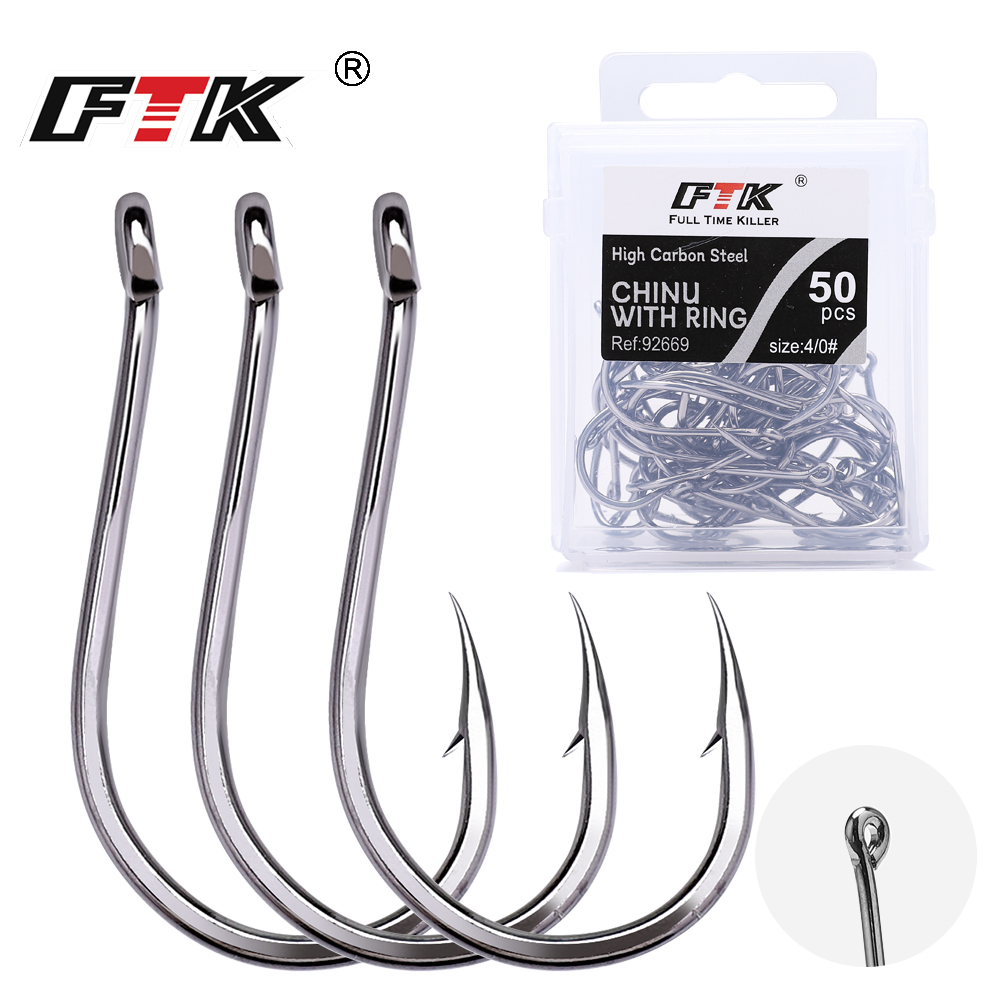 Fishing Hook Assortment - เบ็ดตกปลา FTK CHINU แบบมีห่วง มีเงี่ยง ขนาด