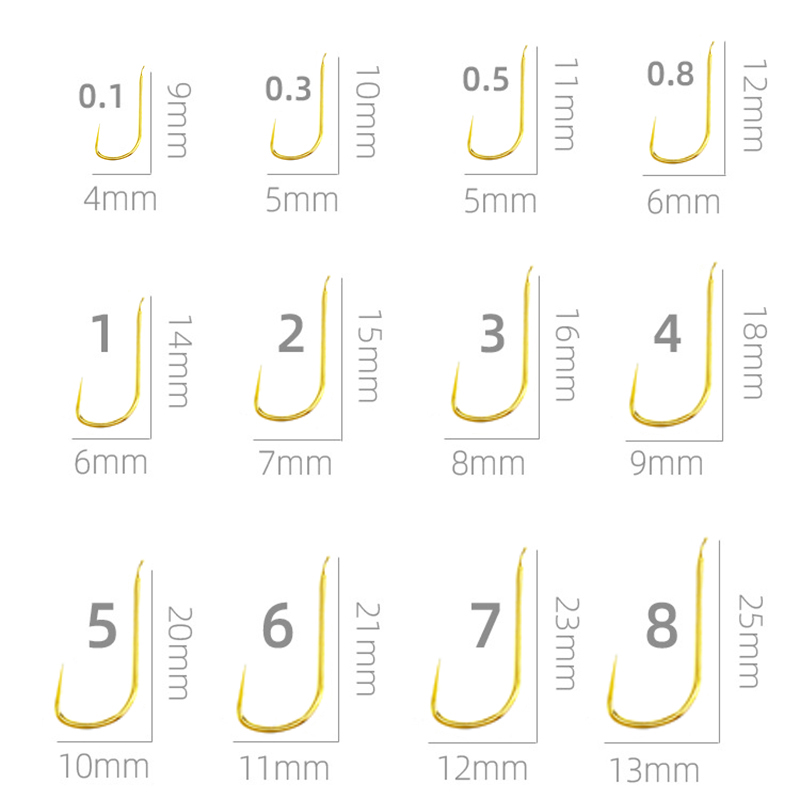 Fishing Hook Barbless - เบ็ดตกปลาทองคำแบบไม่มีเงี่ยง 100 ชิ้น หลายแบบ หลายขนาด สำหรับปลาคาร์พและอุปกรณ์ตกปลาคาร์พ