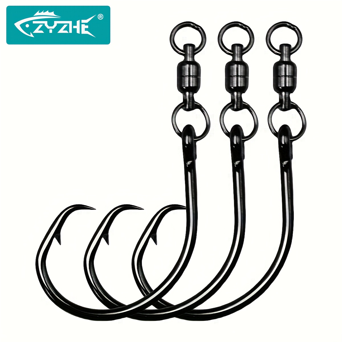 Fishing Hook Circle - ZYZHE 3/6/9 ชิ้น ตะขอเกี่ยววงกลมพร้อมห่วงหมุน 6/0 #