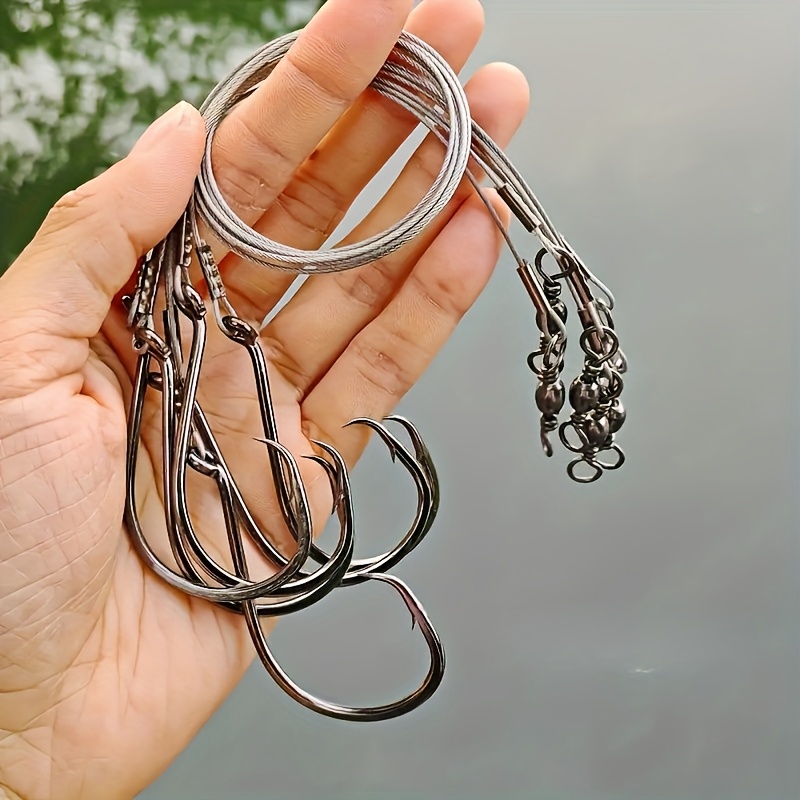 Fishing Hook Assortment - ชุดเบ็ดตกปลาแบบวงกลม 25 ชิ้น พร้อมสายลวดเหล็กสำหรับตกปลาทะเล ปลาบาส ปลาดุก