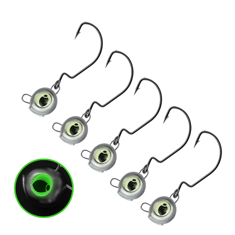 10 ชิ้น Weedless Jig หัว Glow  - Fishing Hook Weedless บทวิจารณ์และราคา