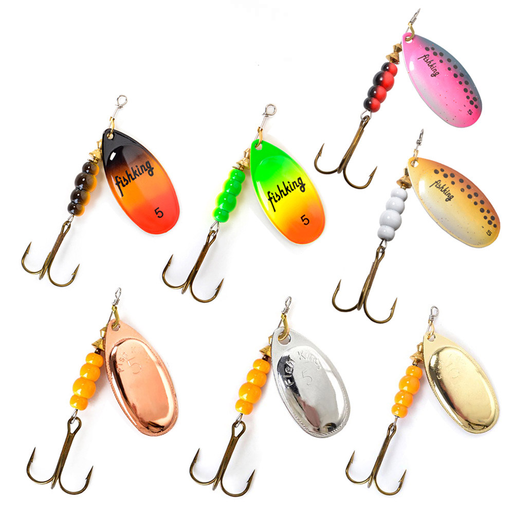 1pcs SPINNER เหยื่อ 3.9/4.6/7. - Fishing Hook Treble บทวิจารณ์และราคา