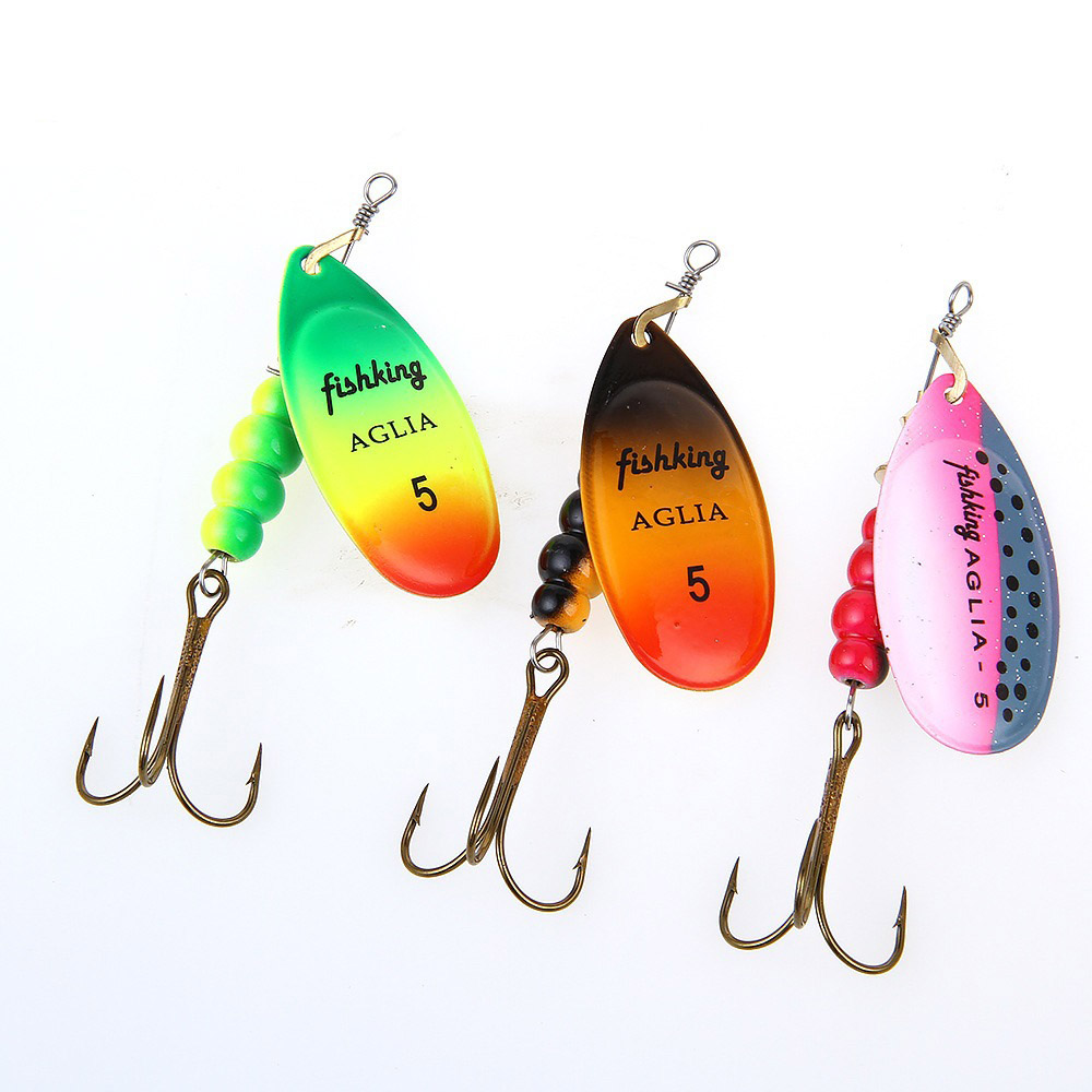 1pcs SPINNER เหยื่อ 3.9/4.6/7. - Fishing Hook Treble บทวิจารณ์และราคา