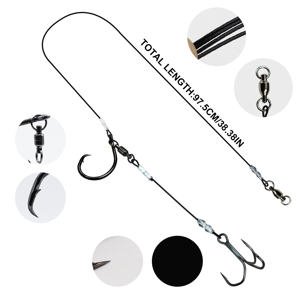 ZYZHE ชุดสายเบ็ดตกปลา 1/3/5 ชิ - Fishing Hook Circle บทวิจารณ์และราคา