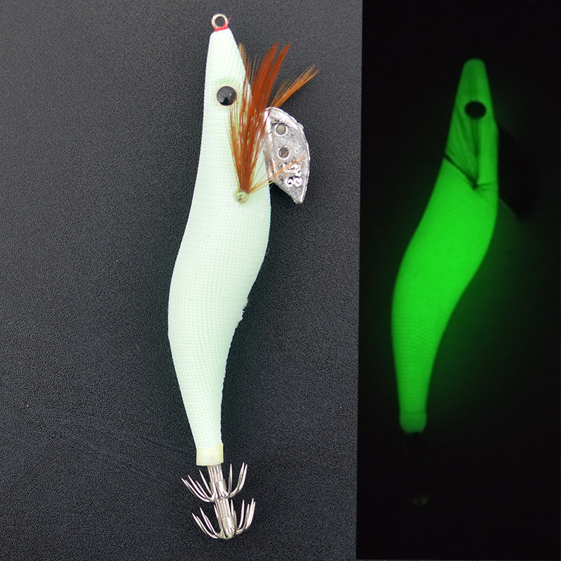 1PCS Luminous Squid Jigs สีขาว - Fishing Hook Size บทวิจารณ์และราคา