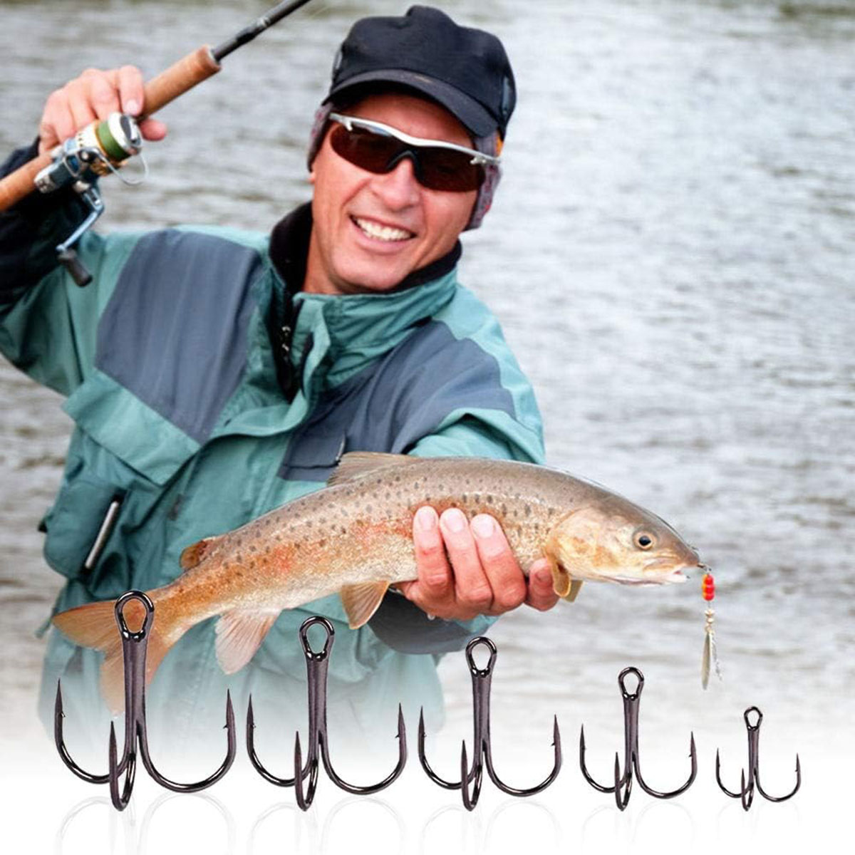 ชุดเบ็ดตกปลาแบบสามทาง 50/100 ช - Fishing Hook Circle บทวิจารณ์และราคา