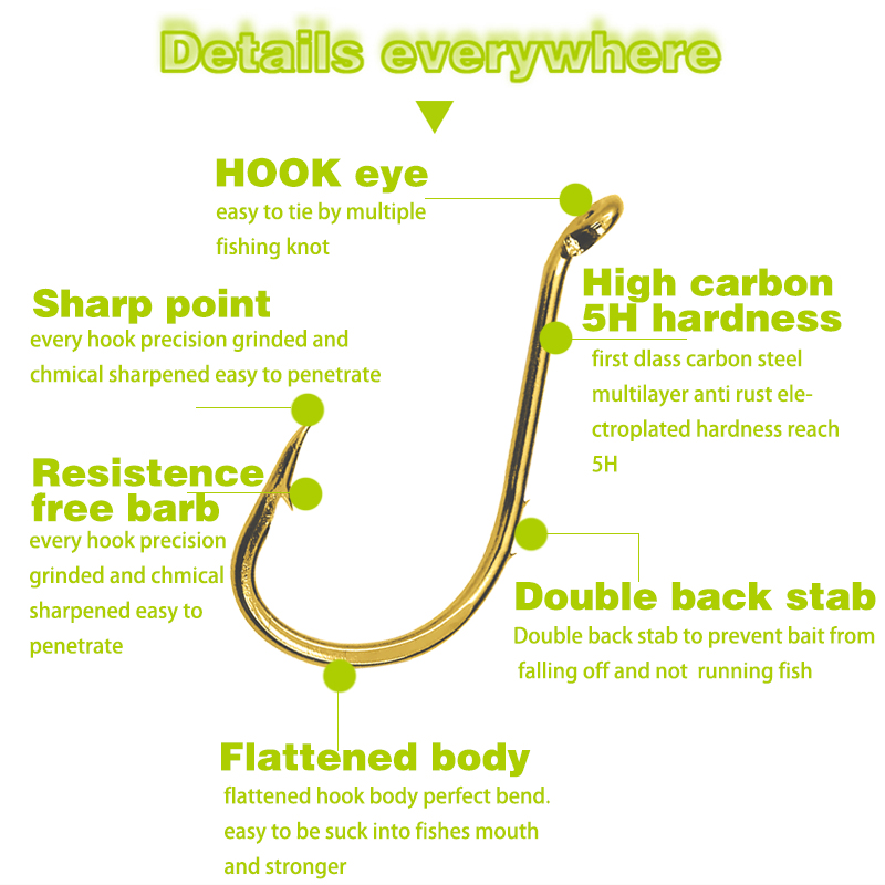 ตะขอปลาหมึกยักษ์ตกปลา 50 ชิ้น, - Fishing Hook Circle บทวิจารณ์และราคา